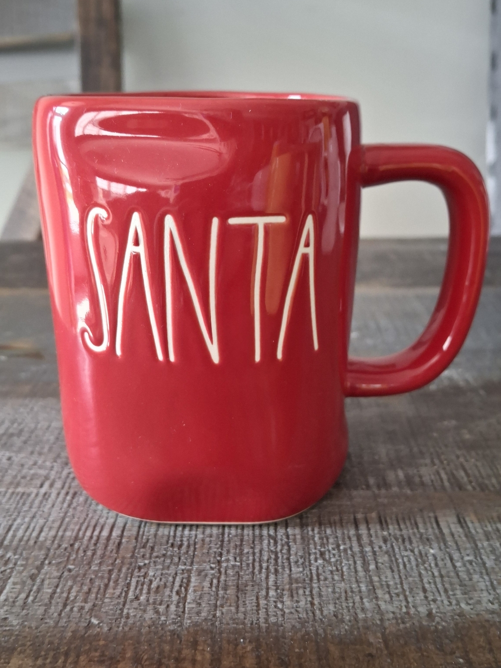 Rae Dunn Red 'SANTA' Ceramic Mug